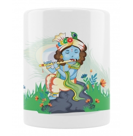 Mugkart Ceramic Coffee Cup Printed God Karishna Coffee Mug - 1 Piece (aaa - Mug), 1001
