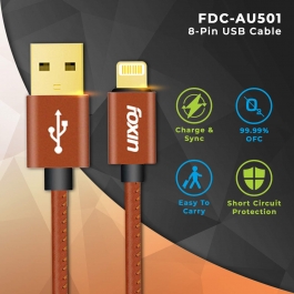 Foxin Fdc-au501 2.4 A 1.2 M Micro Usb Cable  (compatible With All Devices With 8-pin Usb Port, Brown, One Cable)
