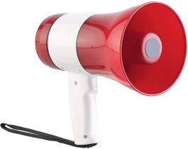 20w Megaphone/bullhorn With Handheld Microphone/siren, Rechargeable Battery & Auxiliary Jack