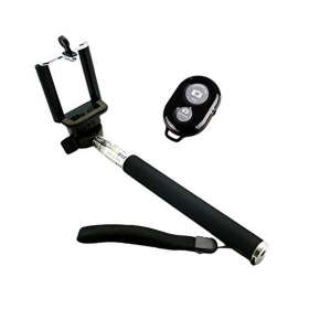 Selfie Stick Monopod For All Mobiles And Camera With Remote Shutter Black